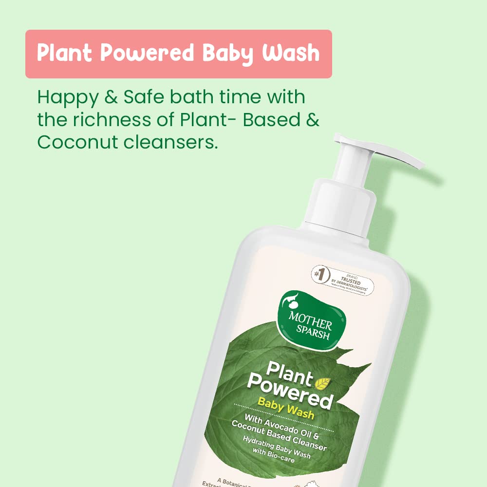 Mother Sparsh Plant Powered Natural Baby Wash, 200 ml + Plant Powered Natural Baby Face Cream, 50 g