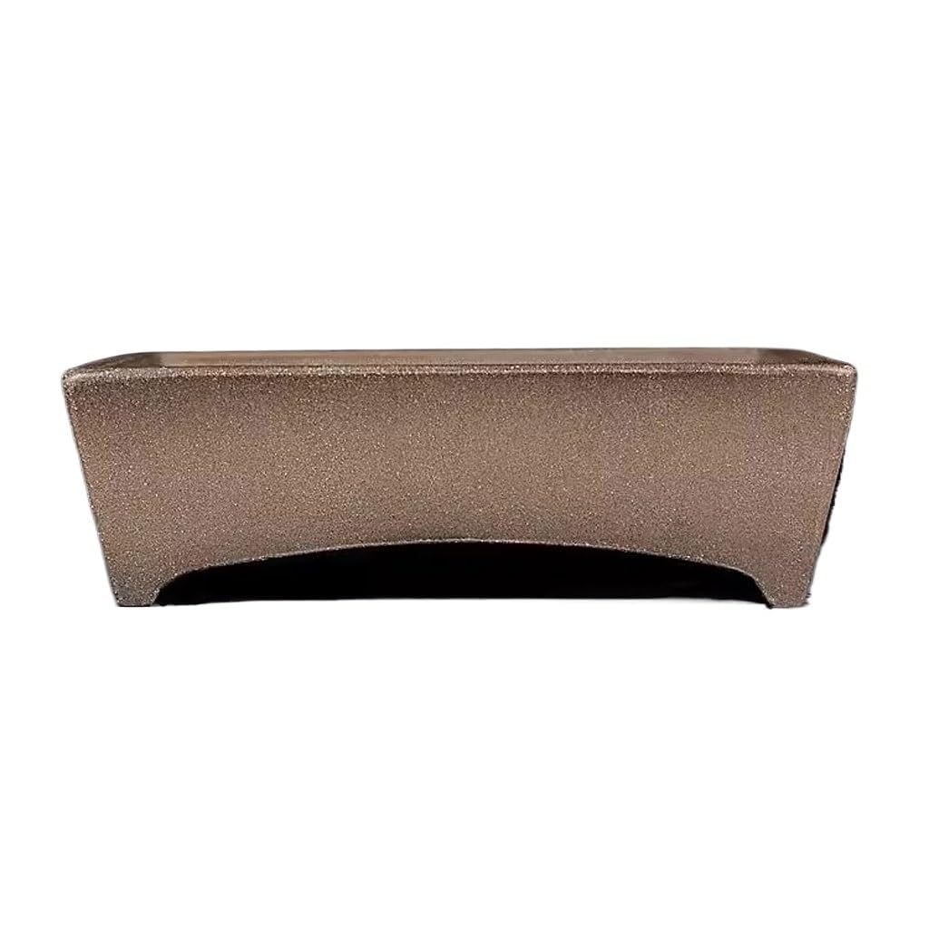 GELASIGE Flower Pots Planter 5.9 Inch Purple Clay Bonsai Planter Handmade Bridge Shallow Rectangular Planter Green Plant Planter Outdoor Flower Pots