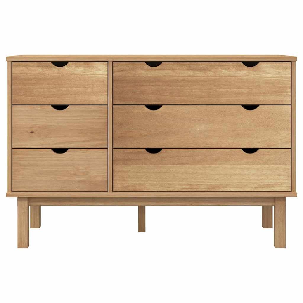 vidaXL Szafka z szufladami OTTA, 111x43x73,5 cm, lite drewno sosnowe, szafeczka, komoda, drewniana szafka, szafeczki, komody, drewniane szafki