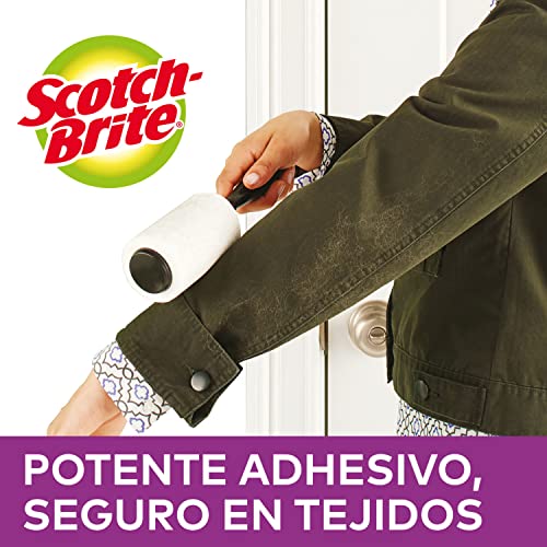 Miniatura 6 de Scotch-Brite Rodillo Quitapelusas Super Adhesivo Para Pelo De Mascotas 4 Recambios, 48 Hojas En Un Rollo 240 Hojas En Total - Extra Pegajoso