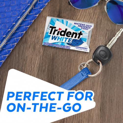 Image of Trident White Peppermint Sugar-Free Chewing Gum, 9 Packs of 16 Pieces