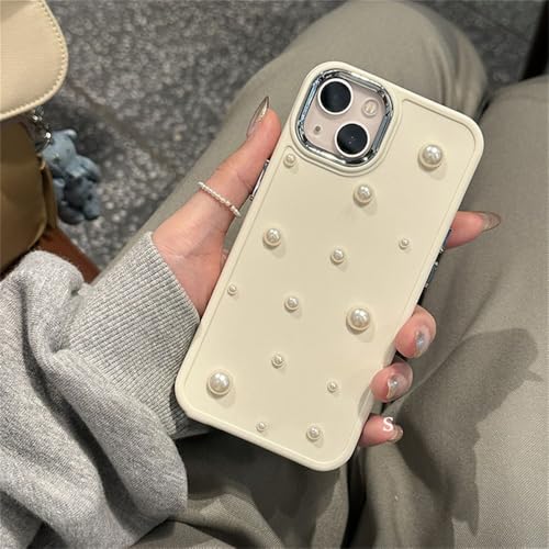 Coque de protection en nacre blanche iPhone 13 Pro et 14 finition plaquée