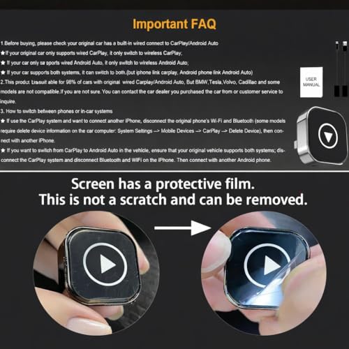 Wireless CarPlay/Android Auto Converter – 2026 Plug-and-Play Adapter for Turning Wired CarPlay & Android Auto into Wireless, UK Version (SBR01) - Image 10