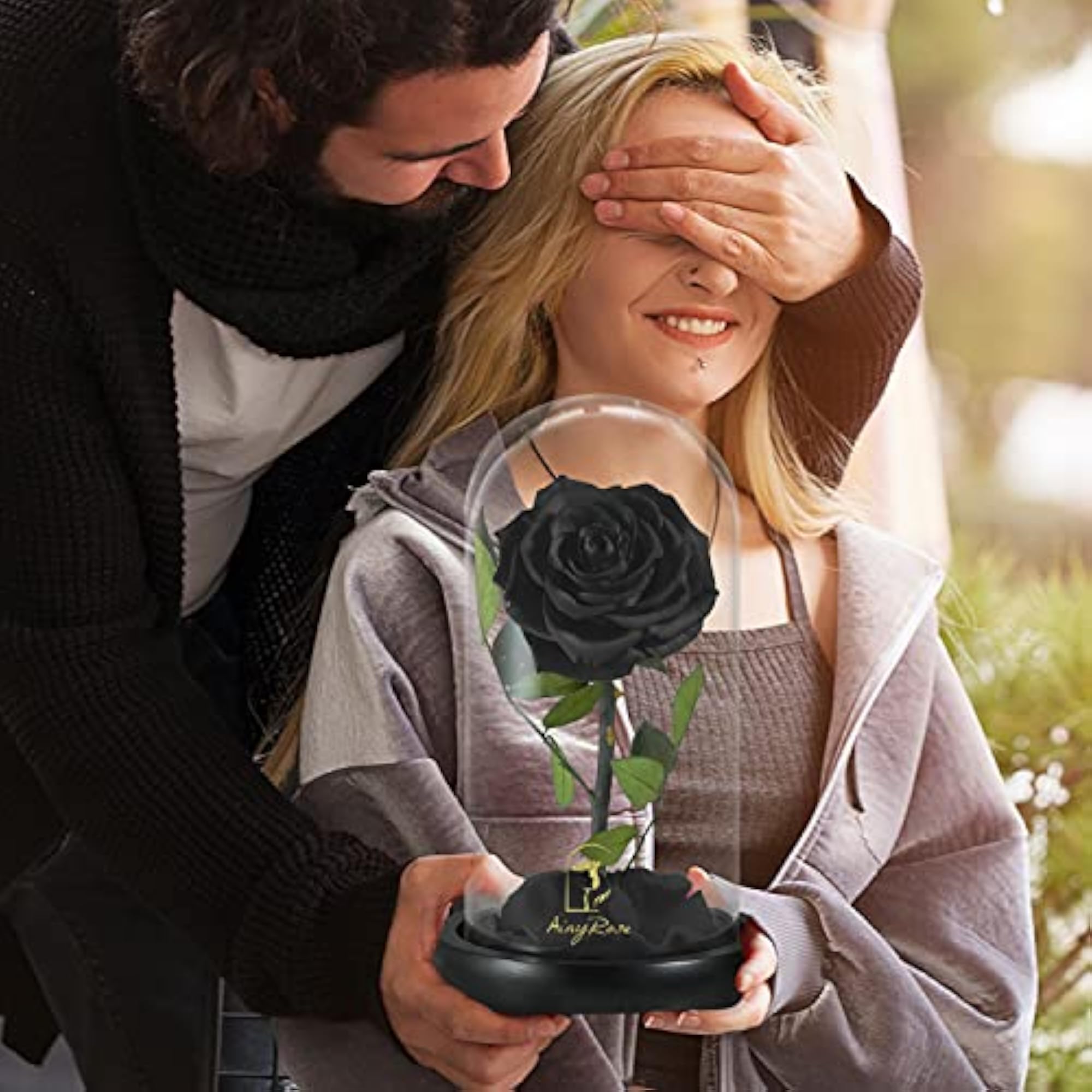 Forever Preserved Real Black Rose Flower Gift