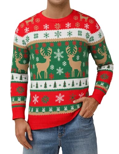 Atforna Weihnachtspullover Herren Ugly Christmas Sweater Lustig...