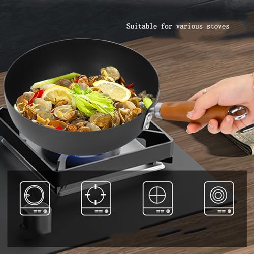 Wok de acero al carbono, fondo plano, 24 cm miniatura 6