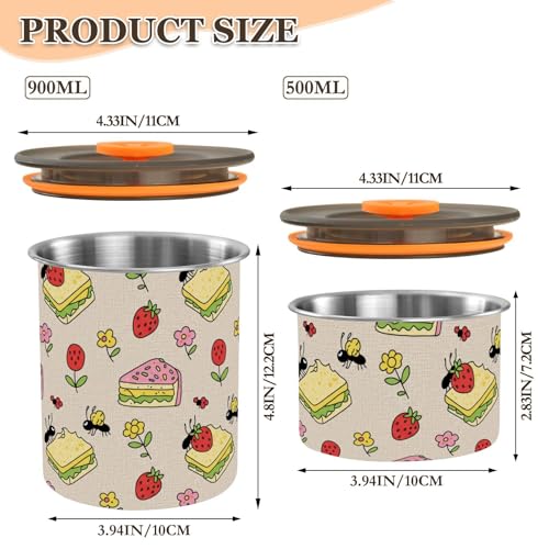 Contenedor Hermético Domiking de Acero Inoxidable 900 ml miniatura 2