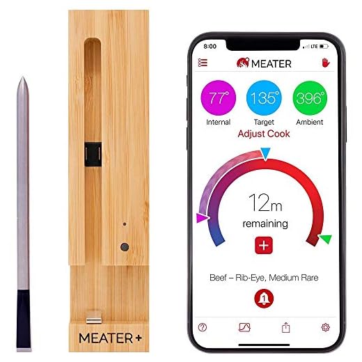 MEATER Plus | 50m Long Range Smart Wireless Meat Thermometer for The Oven Grill Kitchen BBQ Smoker Rotisserie with Bluetooth and WiFi Digital Connectivity
