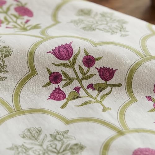 Image of HOMEMONDE King Size Bedsheet | Cotton Flat Sheet with Two Pillow Cover | 186 TC |Floral Design| All-Season Soft Bedsheet for King Bed (108 x 108 Inch /274 x 274 cm, Spring Buds Pink)