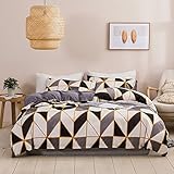 【Geometrische Bettwäsche】: Dieses wendebettwäsche mit geometrisches muster design passt zu Ihrem modernen Geschmack und sorgt für einen einfachen und sauberen Look.