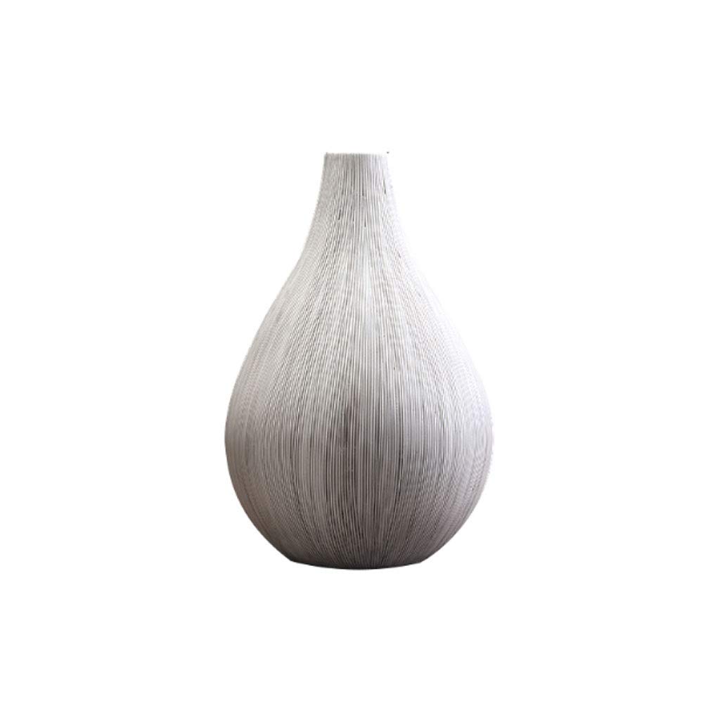 Flower Vase Modern Minimalist Vase Living Room Flower Arrangement Dried Flower Vases Decoration Dining Table Decoration Ceramic Vase vases Durable (Color : White)