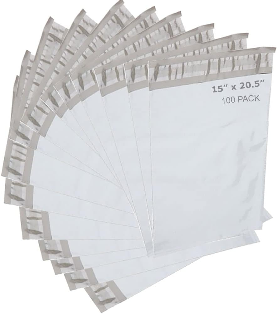 15 x 20.5 inch Compostable Poly Mailers 100 Count Eco Friendly Self Seal Shipping Bags with Sustainable Packaging Envelopes Supplies Mailing Bags Tearproof