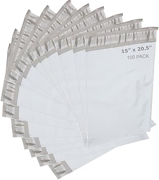 Compostable Poly Mailers 100 Count Eco Friendly Self Seal Shipping Bags with Sustainable Packaging Envelopes Supplies Mailing Bags Tearproof BPI 15x20.5 inch