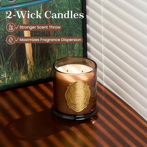 M&SENSE 360g Soy Scented Candles Tobacco Vanilla - 60 Hours Long Burning, Natural Non-Toxic Glass Jar with lid Candle, Aromatherapy for Relaxing, Luxury Birthday/Mother's Day Gifts for Women - Image 4