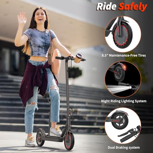 Riuiio Electric Scooter with Seat (Red02) - 350W Motor, 19 MPH Top Speed, 15 Mile Range - Image 7