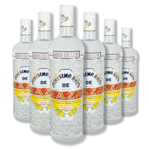 Pack de 6 Botellas de 1L de Anis Dulce 35º - Destilado de Forma Artesanal y Tradicional