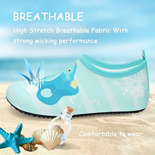 Image of ANLUKE Kids Boys Girls Water Shoes Barefoot Aqua Socks Fast Dry Beach Swim Outdoor Sports Shoes for Toddler Seahorse 26 /27