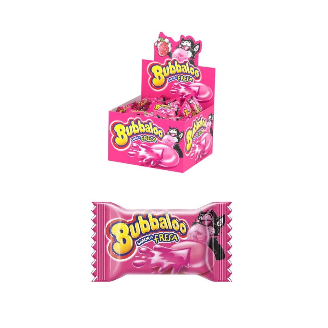 Bubbaloo Chicles Rellenos Pack 60 Unidades Fresa Sandía Tutti