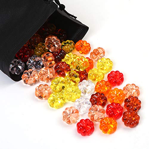 image for Aneco 90 Pieces Mini Acrylic Pumpkin Harvest Fall Decorations Vase Fil