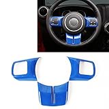 JeCar Blue Interior Steering Wheel Decoration Trim Kits For Jeep Wrangler 2011-2017 JK Unlimited Patriot Compass & Grand Cherokee 2011-2013