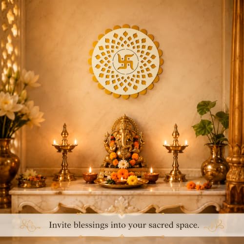Image of Sehaz Artworks Swastik Wall Hanging Decoration Items for Home 28x28 CM