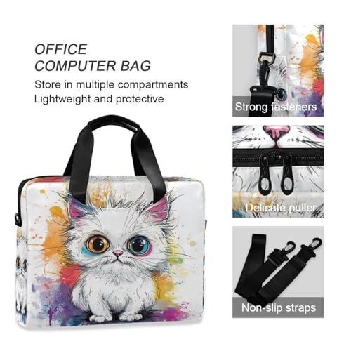 Maletín para portátil con asas y correa 15.6" diseño gato miniatura 5