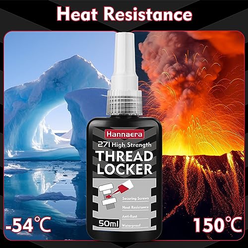 Image of Thread Lock Blue and Red, Threadlocker Removable & Permanent, Thread Locker for Nuts, Bolts, Fasteners and Metals, Against Losening and Leakage(50ml)