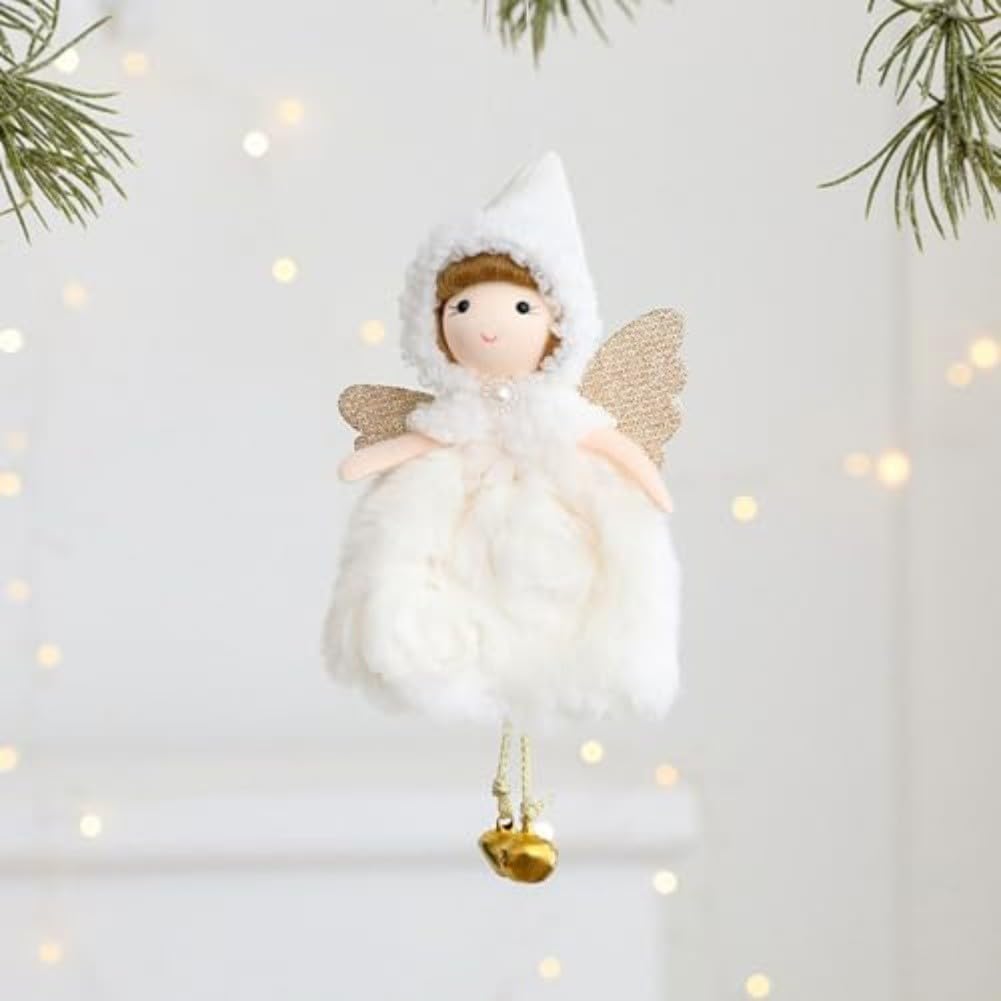 FACAIIO Decoración navideña para árbol, Navidad, vacaciones, muñeca de Navidad, colgante de ángel