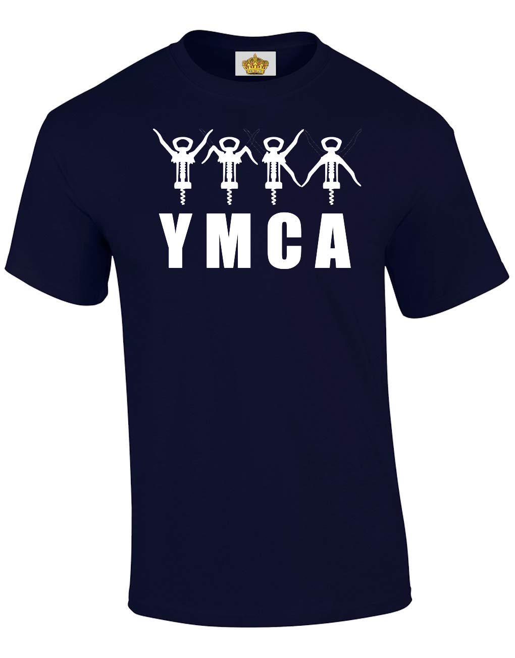 Crown Designs Men's Navy Ymca Novelty Gift For & Teenagers T-Shirts Tops (Navy/Large)
