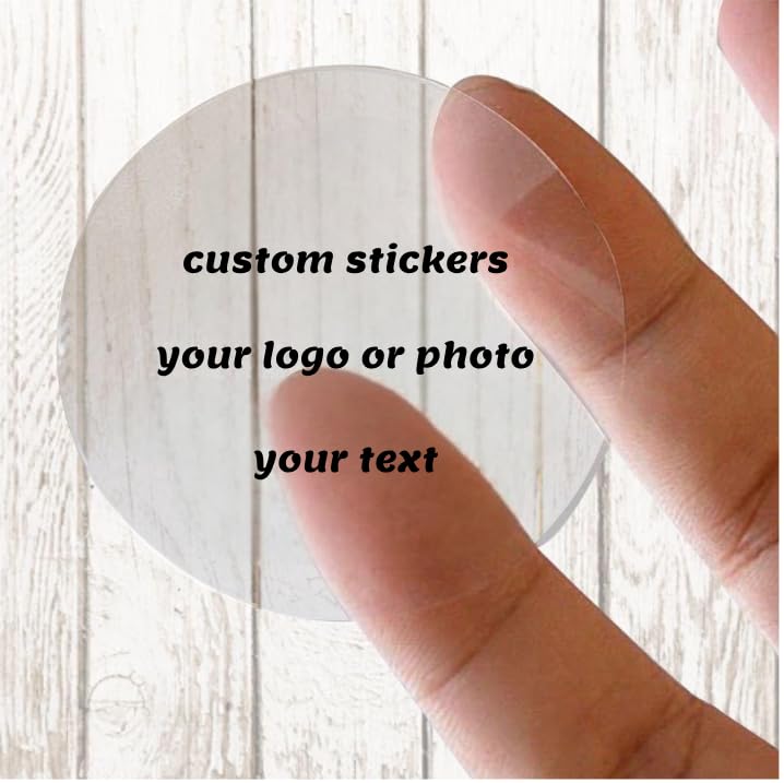 100-200pcs Custom Transparent Waterproof polyethylene Sticker, Personalized Logo, Including Circles, Squares, Rectangles, Apply for Packaging, Wedding
