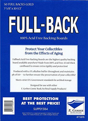 E.GERBER 50 Full Backs Gold cartons de support 7-5/8 x 10-1/2