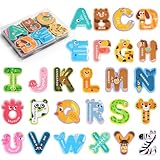 LOVESTOWN Magnetic Letters for Toddlers, 26 Large Animal Alphabet Magnets, Educational Learning Toys, Fridge Magnetic Letters Set
