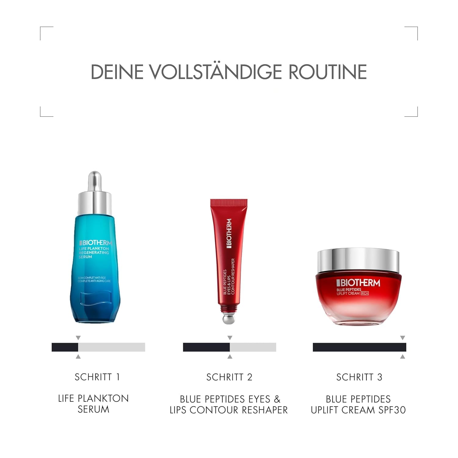 Biotherm Blue Peptides Eyes & Lips Contour Reshaper Balm, straffende Anti-Aging Balsam gegen Augenfalten & Lippenfalten, mit Kollagenpeptiden & Biotech Plankton™, 15 ml