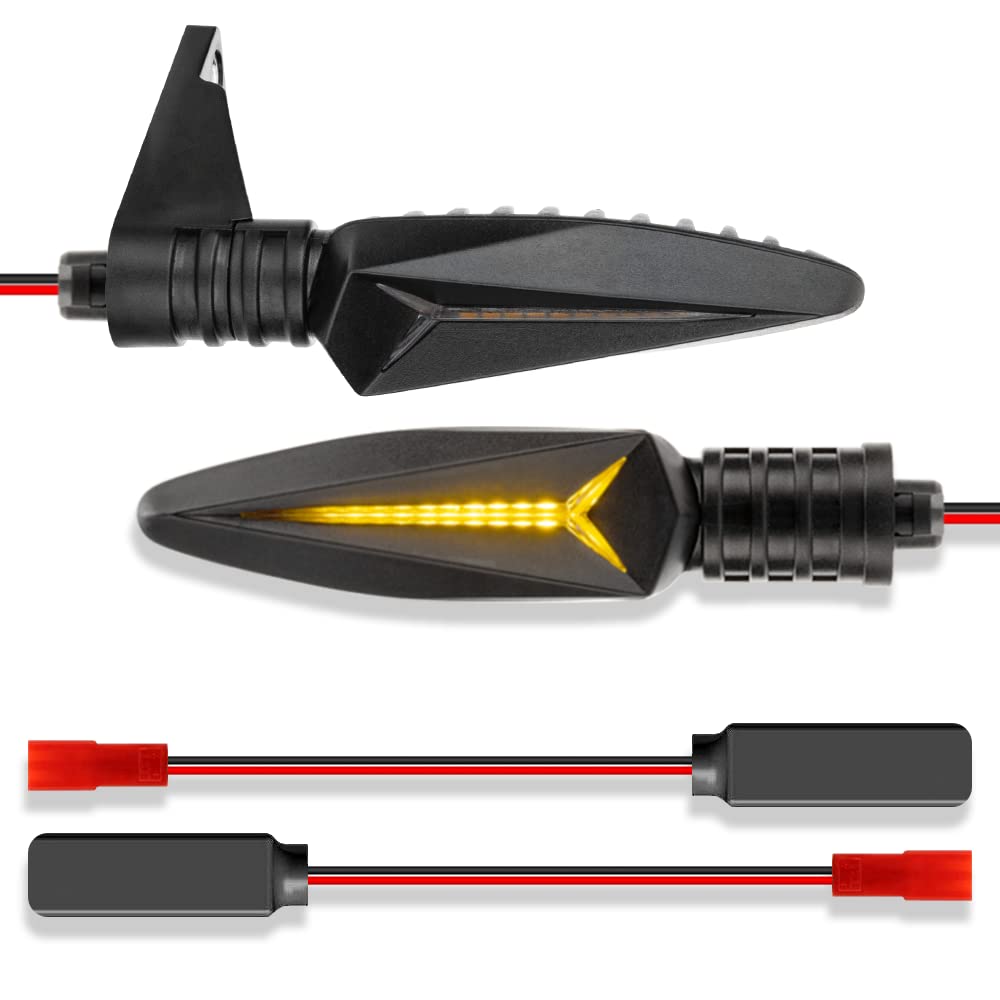 HAZAWA LED Turn Signal Light with Decoder Front Indicator Sequential Blinkers Compatible with BMW R1200GS ADV 2014-2017 Adventure K 1300R R800GS F800 F650GS F700GS(Style#B) (Style#B)