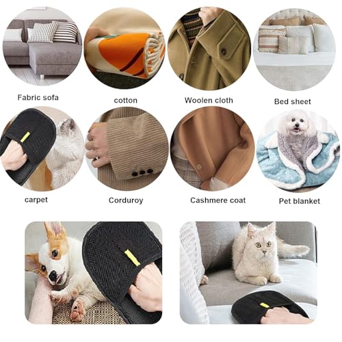 Tierhaarentferner Handschuh, 2 Stück 9.44 * 6.22Zoll Wiederverwendbare Handschuh Katzenhaare Hair Remover Glove, Effektive Tierhaarentfernung für Möbel, Kleidung und Betten