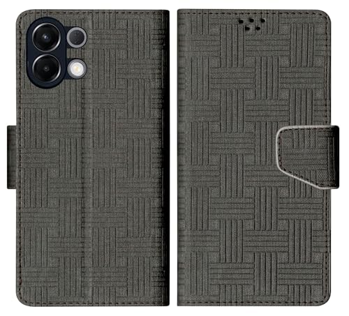 Image of SBMS Flip Cover for Oppo K13 5G Back Cover Case with Magnatic Closure | Inbuilt Stand | Card & Money Pocket (MatBlack)