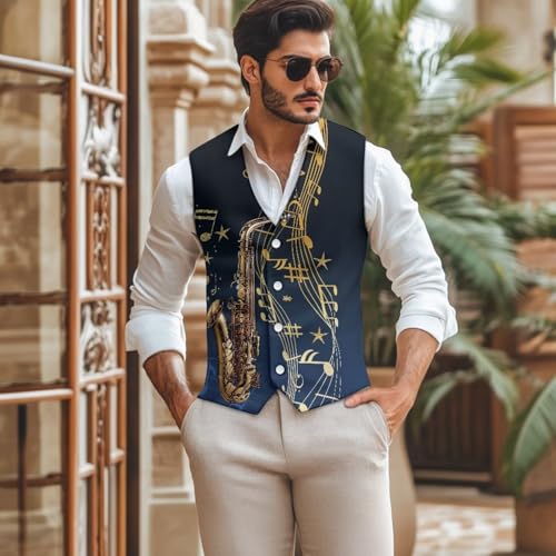 Men's Suit Vest Slim Fit Button Down Sleeveless Jacket Plus Size Vests for Big and Tall Casual Dress Formal Outfits2