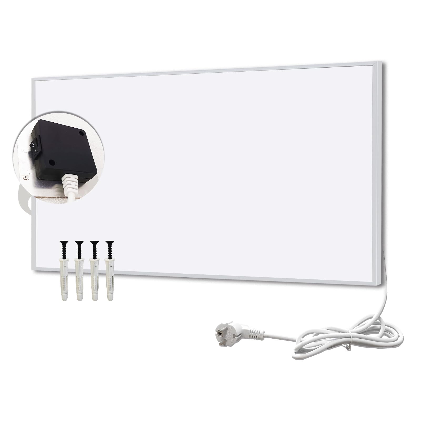 Hocosyme Infrarotheizung 180 Watt, Energiesparende Infrarot Wandheizung, Infrarot Heizung Heizkörper Heizpaneel, Elektroheizung mit Uberhitzungsschutz, 300 * 600mm, TÜV.