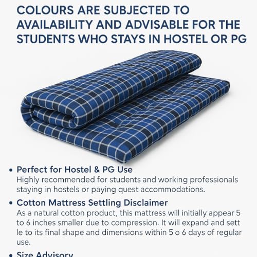Image of ATOOTFUSION Cotton Floor Mattress, 4 inch Thick Tufted Cushion, 72 x 30 inch, Foldable, Rollable Light Weight Cotton Mattress (Dark Green Mehndi)