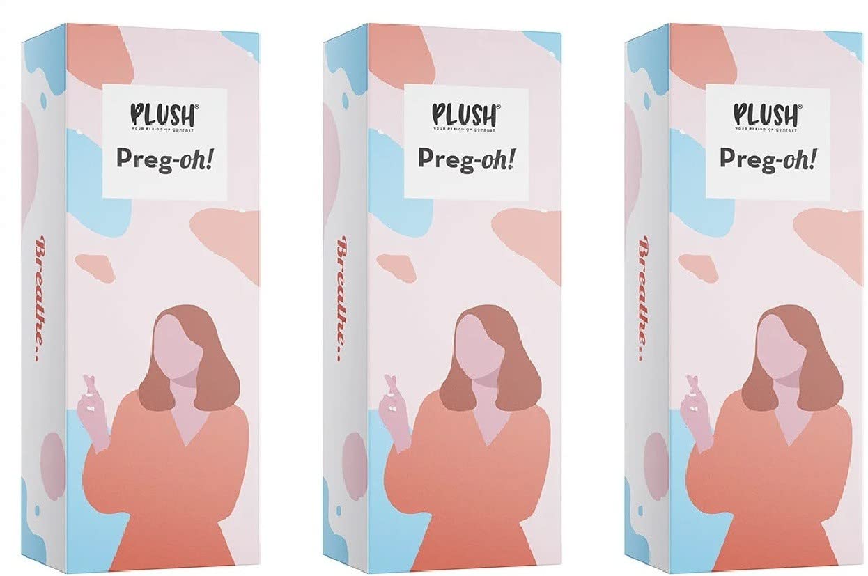 Plush Preg-Oh! Midstream Pregnancy Kit Test for Women | Single Step Hygienic Testing Process | 3 Individually Sealed Tests with Manual | 99% Accuracy x Pack of 3
