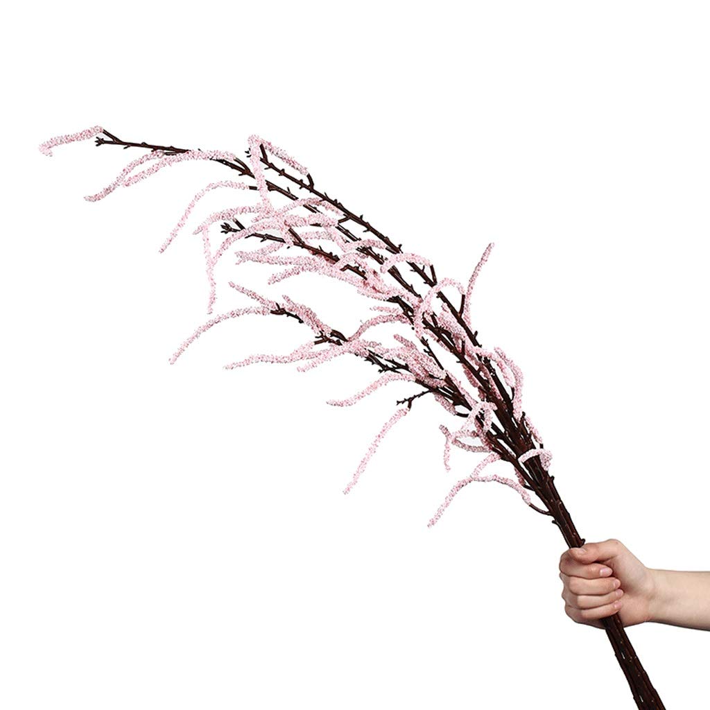 Fałszywy kwiat wiklinowy symulacja bukiet salon stołowy dekoracje fałszywe kwiaty podłogi zielone rośliny jasne luksusowe meble kwiatowy (Color : Pink, Size : Three)