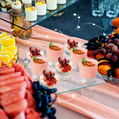 Ruisita 120 Packs 2 Ounces Mini Dessert Cups With Spoons Footed Trifle Bowl With Pedestal Clear Plastic Wine Glasses Parfait Appetizer Cups Serving Bowls For Tasting Party, Wedding, Birthday #TOP5
