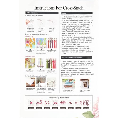 Image of Gnome Stamped Cross Stitch Kits for Adults -Reading Embroidery Kits for Beginners Adults,11 CT Patterns Dimensions Counted Cross Stitch Kits for Adults Arts Craft 14x14 inch