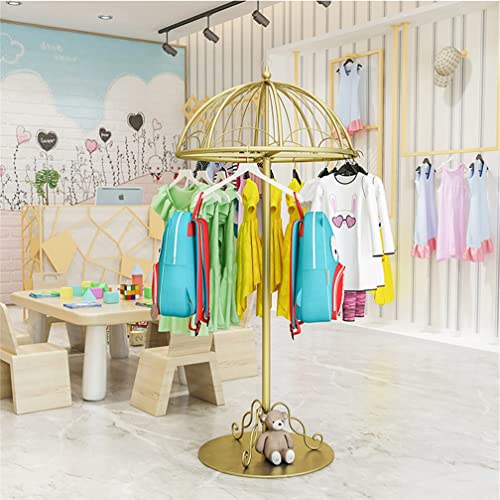 Perchero de nanooro con Forma de Paraguas para Tiendas de Ropa Infantil, Giratorio 360°, Perchas de Metal Revestido, Gran Capacidad (70/80/90 cm)