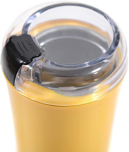 Miniatura 7 de Molinillo eléctrico de grano de café, licuadora, nueces, semillas, hierbas, mini, trituradora de especias, 110 V, 150 W, acero inoxidable, amarillo