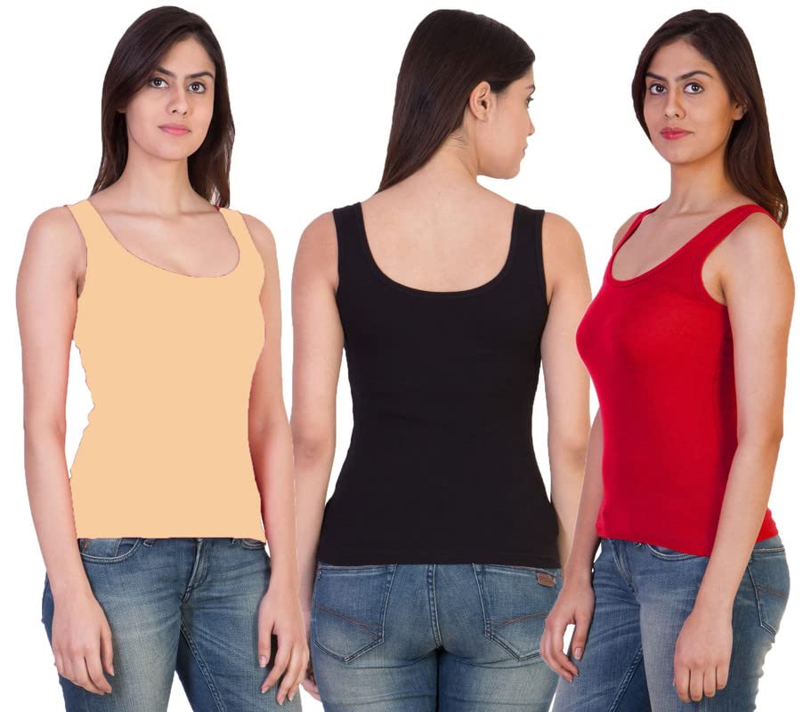 Image of Pack of 3 Premium Tank Top Vest Top Camisole Sando Spaghetti Inner Wear Camis for Women,Girls