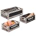 MyGift Torched Wood Nesting Storage Crates with Chalkboard Front Panel and Cutout Handles, Set of 3