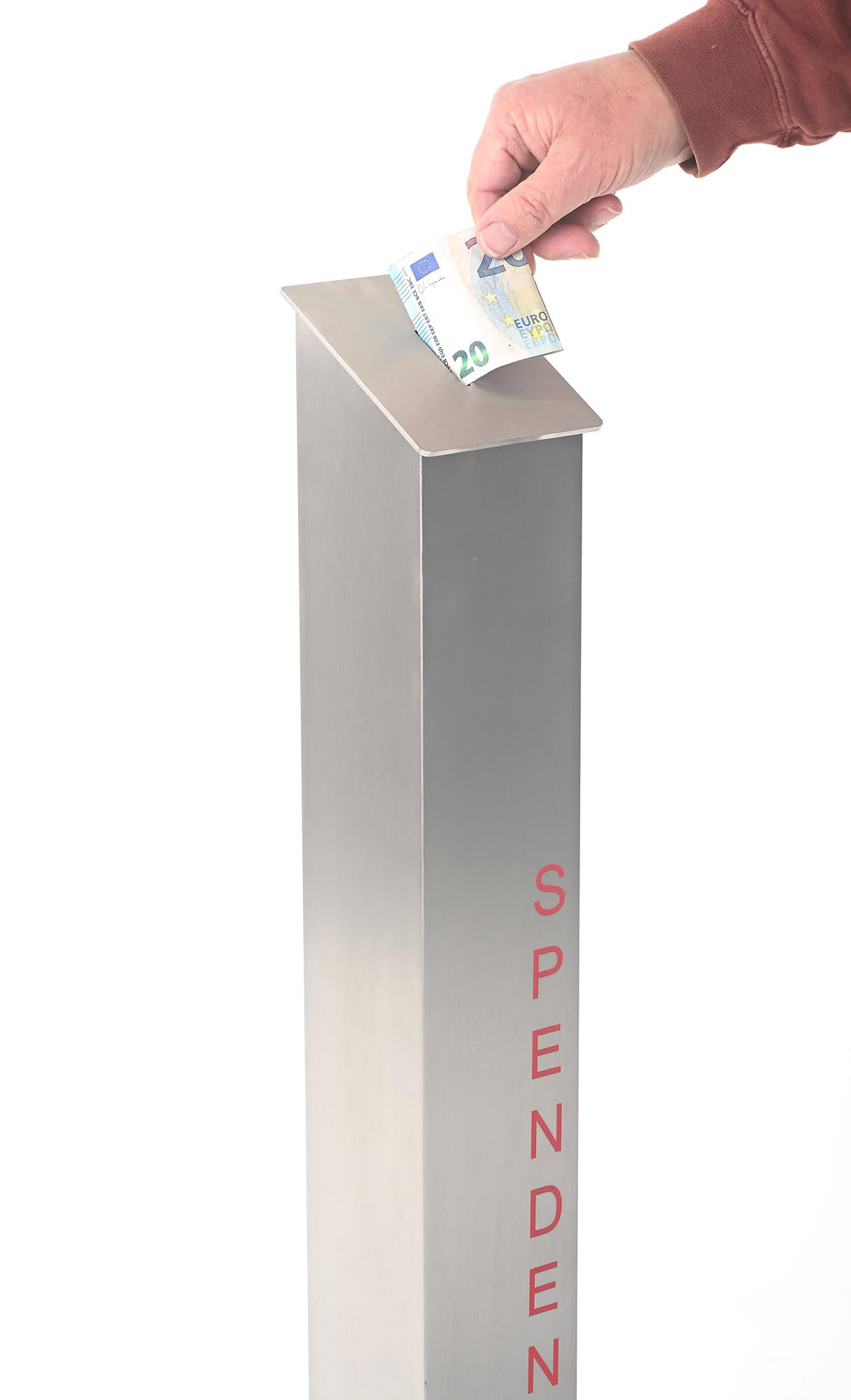 HISKA Spendensäule | Spendenbox | Stehende Offerte Säule | abschließbar | Wohltätigkeit | freistehend Innenbereich