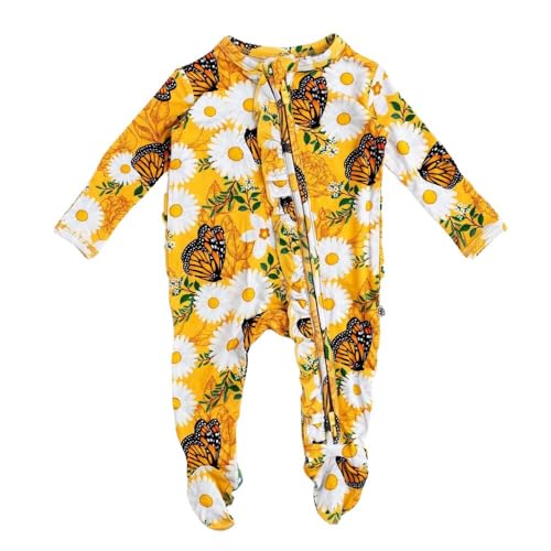 Image of Bums & Roses Bamboo Baby Footies | Soft Spandex and Viscose from Bamboo | Two-way Zipper for Easy Change
