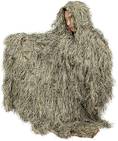 VIGAN 3D Bow Hunting Grass Ghillie Poncho Sniper Desert Camouflage Cloak for Training
